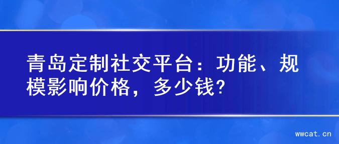 青岛定制社交平台：功能、规模影响价格，多少钱?