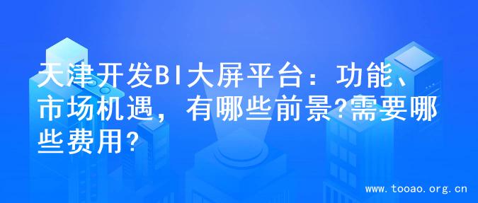 天津开发BI大屏平台：功能、市场机遇，有哪些前景?需要哪些费用?